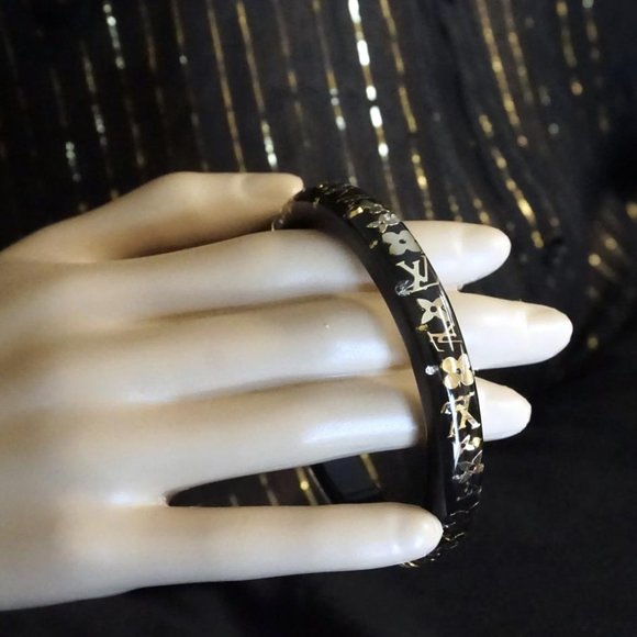 Louis Vuitton Clear Monogram logo Inclusion Bangle - Picture 2 of 10